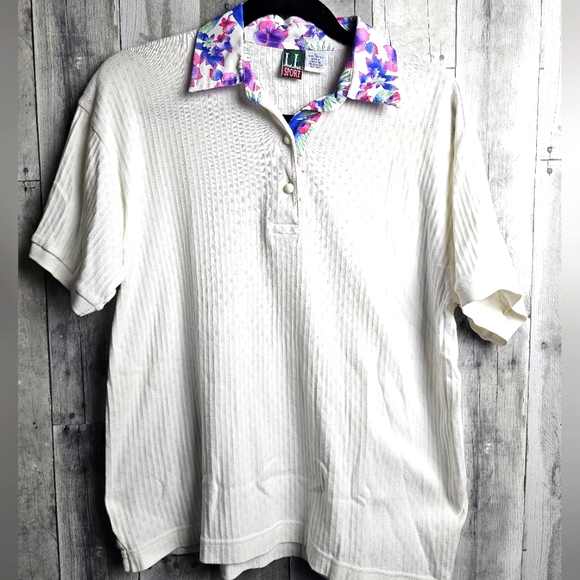 LL Sport Tops - Vintage 80s LL Sport Womens Polo Large